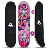 Apollo Kinder Skateboard, | kleines Komplett Board mit ABEC 3 Kugellagern und Aluminium Achsen | Coole Designs für Kinder | Cruiser Boards für Mädchen und Jungs | Kinder Skateboard ab 3 Jahre