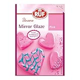 RUF Mirror Glaze Pink, gebrauchsfertig im Beutel, hochglänzende Spiegel-Glasur zum Glasieren von Mousse-Torten, Gebäck & Muffins, glutenfrei, 1 x 100g