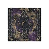Mystic Astrology Seidenschal für Damen, Violett und Gold, mystische Astrologie, Einheitsgröße