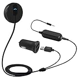 BESIGN BK01 Bluetooth 4.1 Freisprecheinrichtung, Freisprechanlage, Bluetooth Empfänger für KFZ Auto Lautsprechersystem mit 3.5 mm Klinke, Magnetic Base, Ground Loop Noise Isolator/Entstörfilter
