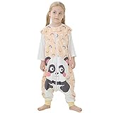 MINYING Baby Winter Pyjama Schlafsack, Baby Mädchen Jungen Kleidung Kinder Geburt Geschenk für 1-7 Jahre, Babyschlafsäcke Mädchen Jungen mit Füßen Winter Herbst Pyjama, 3-orange, 3-5 Jahre