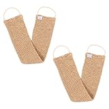 minkissy 2St Badebar Netz Schwamm Rückenschrubber Handtuchhalter Handtücher schrubben hamamtücher bathroom towels Badezimmer-Accessoire Peeling-Duschwerkzeug Rücken Badetuch Ramie Brown