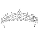 TIESOME Strass Kristall Tiara,Diadem Hochzeit Krone Stirnband Frauen Elegante Krone Braut Stirnbänder für Hochzeit Abschlussball Geburtstagsfeier Braut Haarschmuck Geschenk(silber)