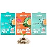 Eduscho Kaffeepadmix Probierset Vielfaltspaket, Lieblingspads Caffè Crema, Caffè Crema & Klassisch, 96 Stück - 3x 32 Pads, nachhaltig, geeignet für Senseo Maschinen