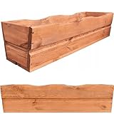 YOURSGARTEN® Blumenkasten Holz |Pflanzkasten aus Holz| Balkonkasten aus Holz | Pflanzkübel Balkon| fertig montiert| Farbe: Teak - Groß 64cm