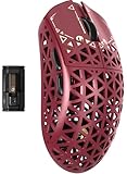 MAMBASNAKE M5 Ultra Carbon Fiber 8000Hz Kabellose Gaming-Maus mit Bis zu 42000 DPI, PAW3950MAX Sensor, 39g Ultraleicht, Nordic 52840 Chip, 2,4GHz Wireless/BT/Kabelgebunden, für PC/Xbox/PS/Mac – Rot