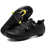 PENXZT Herren Radschuhe Damen, Fahrradschuhe Anti-Skid Atmungsaktiv Kompatibel mit Look SPD SPD-SL Delta Lock Pedal Peloton Schuhen,Schwarz,40 EU