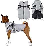 Winter-Hundemäntel, Warme Hundemanteljacke für kleine, mittelgroße Hunde wasserdichte Jacke für Welpen mit reflektierendem Geschirr Hundesportweste Kleidung für Corgi, Bulldogge, Yorkshire (L/35cm)