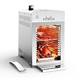 BIG HORN OUTDOORS Tragbarer Infrarot-Broiler Propangasgrill, 1500 Grad Edelstahl Tischplatte Schnellkochen Steak Grill für Fleisch, Meeresfrüchte, Gemüse