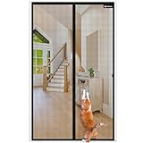 LUXUS Fliegengitter Tür Magnet,Glasfaser mit Starke Flammhemmung+Reißfestigkeit,100*220cm Fliegengitter Balkontür ohne bohren mit Stärkere Magneten,Insektenschutzgitter,Verbreiterter Klettverschluss