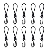Lohill 10 Stück Spanngummi mit Haken, 15cm Gummispanner mit Haken, Planenspanner mit Spiralhaken, Expanderhaken Spannhaken Expanderschlingen Zeltgummis Befestigung für Planen Netze Banner