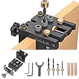 GJCrafts 6/8/10mm Bohrschablone Praktische Dübelhilfe Auf Holz zentriert Doweling Dübel Jig Kit Taschenloch Jig Kit für Holzbearbeitung Schreiner Flächenverbindungen und exakt Dübellöcher.