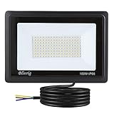 Blivrig 100W LED Strahler Außen Kalt Weiß 6000K 10000LM, 160 Scheinwerfer Aussen, IP66 Wasserdicht Fluter, Gärten Außenstrahler, für Hof, Garage, Lager
