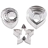 11 Stück Stanzform Fondant Rose Blume Form Keksform Blütenblatt Stanzform Edelstahl zum Backen