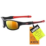 uvex sportstyle 507 - Sonnenbrille für Kinder - 100% UVA-, B, C Schutz - inkl. Kopfband - black matt red/red - one size