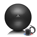 BODYMATE Gymnastikball Sitzball Trainingsball mit GRATIS E-Book inkl. Luft-Pumpe, Ball für Fitness, Yoga, Gymnastik, Core Training, für starken Rücken als Büro-Stuhl ANTHRAZIT 75cm