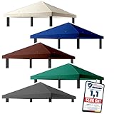 freigarten.de Ersatzdach für Gartenpavillon 3 x 3 m wasserdicht Panama Material Panama Weich-PVC 370g/m² extra stark