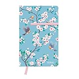 Herlitz 50021475 Notizbuch Young A5 Ladylike Birds, 88 Blatt kariert, mit Leseband, 1 Stück