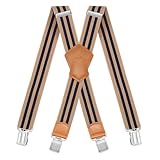 Dresime Hosenträger für Herren mit 4 starken Clips 4cm breit, X Form elastisch einstellbar Länge für Männer und Damen Overalls Jeans, Arbeitshosen, Jumpsuits, Motorradhosen, etc.