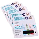Mikikit 5 Stück Badewasser Temperaturaufkleber mit Lcd anzeige Wasserdichtes Bade temperaturmessgerät für Selbstklebend Präzise Temperaturkontrolle für Badewanne Aquarium und Badezimmer