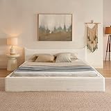 Gelukueub Einzelbett, Kinderbett mit Samtweichem Chenille - Bezug, Ökologisches Eukalyptusholz+Stabiler Eisenrahmen, Einfache Montage(ohne Matratze) (Beige, 160 * 200cm)