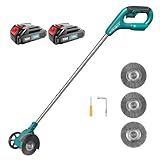 Elektrische Fugenbürste, 800W Akku Fugenreiniger für Makita 18V BL1860, Unkrautentferner mit 1x Fugenbürste Metall und 2x Nylon zum Rasenjäten, 2 * 3000mAh Akkus und Ladegerät