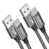 USB C Kabel [2Stück/ 2M+2M] Ladekabel USB C 3.1A Typ C Schnellladekabel, Nylon USB A auf USB C Ladekabel für Samsung Galaxy S23 S22 S21 S20 S10, A53 A52 A33 A34 A20e A14 A13 usw