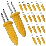 20 stücke Maiskolben Halter Edelstahl Maiskolbenspieße, Maiskolbenhalter Mais Picks, Mais Halter für BBQ, Zuhause, Kochen, Grillen