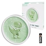Hama Kinder Wanduhr Cebu (ohne Tickgeräusche, analoge Quarzuhr geräuscharm, Ø 25cm, Dinosaurier Motiv, für Kinderzimmer, Dinouhr, mit Stunden-, Minuten- und Sekundenzeiger, inkl. Batterie)