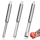 3 Stück Apfelentkerner,Professioneller Apfel Entkerner aus Edelstahl mit Aufhängeöse,Entfernt präzise Kerngehäuse von Äpfeln und Birnen,Apfelkernausstecher,Äpfel entkernen(3Größen,1 cm, 1,4 cm,2 cm)