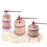 LILIIN Obstpresse Fruchtpresse aus Buchenholz, manuelle Weinpresse Saftpresse Maischepresse Obstmühle, inkl. Presstuch, Handhaben(6L, Obstpresse)