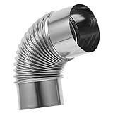 Abaodam 90Grad Winkelrohr Kaminabgaskanal für Holzofen Installieren Design Effektive Rauchableitung für Camping und Außenbereich
