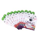 10 Stück 200 Ml Wiederverwendbare Lebensmittelbeutel aus Kunststoff, Gefrierbar, Zur Aufbewahrung von Babynahrung, Tragbarer, Wiederverwendbarer Quetschbeutel für Fruchtpüree