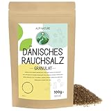 Alpi Nature Dänisches Rauchsalz Granulat 1-3mm 100g, Rauchsalz ohne Zusätze, kaltgeräuchertes Meersalz mit Buchenholzaroma