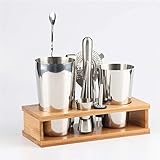 KANGKKAI Cocktail Bar-Set, Barkeeper-Set aus kupferbeschichtetem Edelstahl, Martini-Riegel mit Halterung für Cocktailshaker
