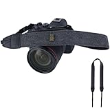 Rollei Kameragurt Schwarz, 84cm-135cm Verstellbare Kamera Schultergurt mit 3,9 cm Breite Nackengurt Ca.10 kg Traglast für Alle DSLR-Kameras Nikon Canon Sony Lumix Fujifilm Olympus Kamera