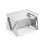 ETZRYSYB Tragbarer faltbarer Grillofen für 1–2 Personen, Outdoor, Camping, Edelstahl-Netz, Brennholzöfen, Picknick, Grillutensilien
