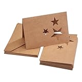 VBS Passepartoutkarten Sterne, 20-tlg. Set, Braun, Karten zum Basteln, Gestalten und Verschenken, DIY Weihnachtskarten, Einladungen, hochwertiges Bastelpapier