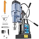 ZELCAN Magnetbohrmaschine 1550W Standbohrmaschine 13900N Tischbohrmaschine 650 RPM mit Variabler Geschwindigkeit 50mm Max. Bohrdurchmesser für Heimwerk Industrie Eisenbahn Schiffsbau, Höhenverstellbar