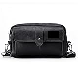 SHBHWS Männer Einfarbig PU Leder Kupplung Lagerung Brieftasche Karte Tasche Handtasche Regalos para Hombres Sacoches Hommes Bolso Hombre Für Herren(Black)