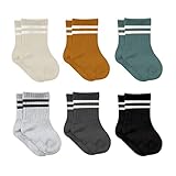 bistyle Baumwolle 6 Paar Baby Socken für Neugeborene Säugling 0-3 Monate bis 2-3 Jahre | Duftend Baby Socken | Jungen Mädchen Kleinkind Socken (as3, age, 12_months, 24_months, Senf (Gestreift))