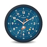 Cander Berlin MNU 1230 A Kinderwanduhr lautlos 30,5 cm Astronaut analog Lernuhr Jungen Mädchen Kinderzimmer ohne Tickgeräusche