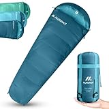 NORDMUT® Sommerschlafsack ultraleicht mit kleinem Packmaß [100 GSM] Komfortabler Schlafsack Sommer - Sleeping Bag inkl. Compression Bag - Mumienschlafsack wasserfest [900g] ideal für Outdoor & Camping