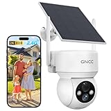 GNCC 4G LTE Überwachungskamera Aussen Solar mit SIM Karte, 2K 3MP Kamera Überwachung Aussen Ohne WLAN Outdoor Akku