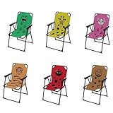 Kinder Outdoor Campingstuhl Klappstuhl Campingstuhl Outdoor Camping klappbar max 100Kg Stahl pulverbeschichtet Tier Design, Farben:Rot