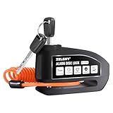 ZELENY Bremsscheibenschloss Alarm 110db Motorrad Schloss, Motorradschloss Alarmanlage mit 1.5m Rückrufkabel und Schlosstasche, Scheibenbremsen Schloss für Moto Fahrrad Moped