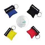 Beatmungsmaske Erste Hilfe,Beatmungstuch Schlüsselanhänger,Mund zu Mund Beatmung Schutz,CPR Maske,Beatmungsbeutel Set,für Erwachsene Kinder Hyperventilationsmaske Mini Atemschutzmaske (4 Stück)