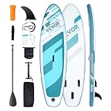 VEVOR Aufblasbares Stand-Up-Paddle-Board, 3048 x 838,2 x 152,4 mm PVC SUP-Paddleboard mit Board-Zubehör, Handytasche, Pumpe, Paddel & Reparaturset, Rucksack, Blau Paddle Set für Jungen & Erwachsene