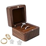 Ringschachtel aus Holz für den Hochzeitstag, Ringschachtel für Hochzeitszeremonien, elegant, rustikal, für Ohrringe, tragbare Schatulle für Ringe, kleines Etui für