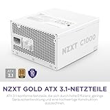 NZXT C1000 Gold ATX 3.1 - Vollständig modulares, geräuscharmes PC-Gaming-Netzteil - 1000 Watt - 80 Plus Gold - 12V-2x6-Anschluss - Zero Fan-Modus - 100% japanische Kondensatoren - Weiß